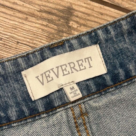 Veveret Slit Mid Rise Waist Midi Denim Jean Skirt Vintage Cargo Pocket medium - Picture 4 of 6